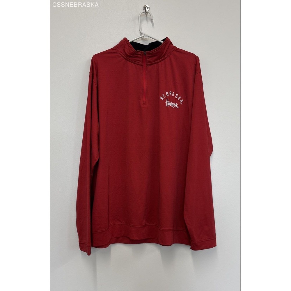 Champion Red Nebraska Cornhuskers Quarter-Zip Pullover Sweatshirt. - Size 2XL